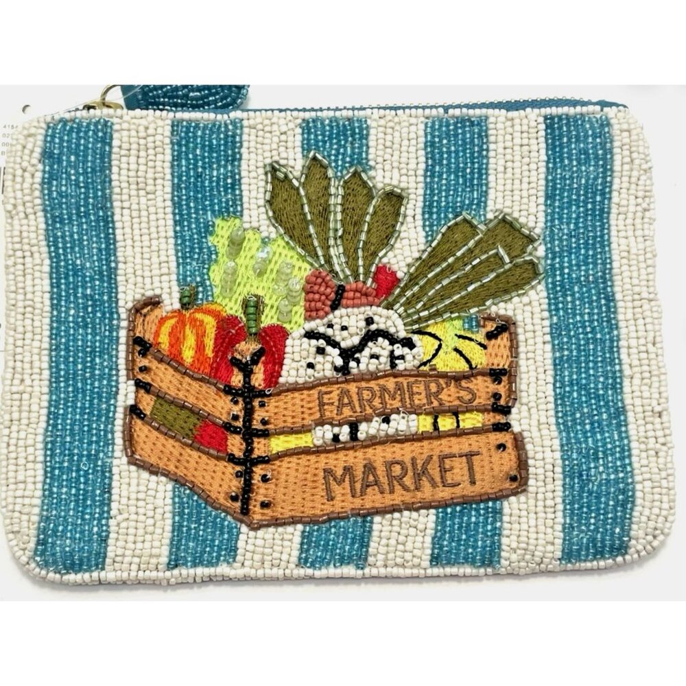 Beaded coin purse: Garden Party Edition
